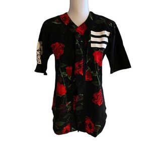 Urban Empire Graphic Roses Top Shirt Dance Revolution Oversized XS